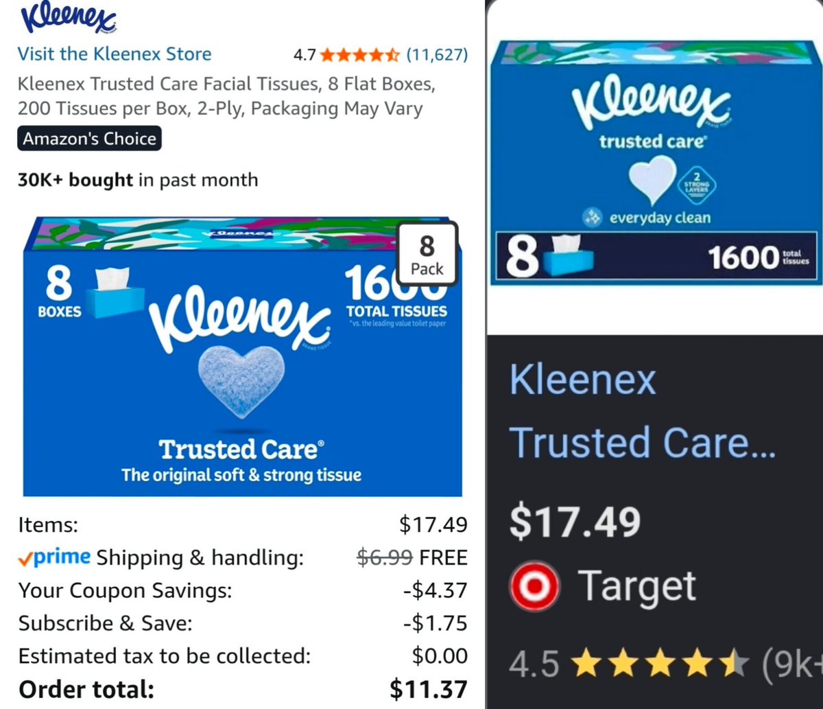 GlitchedSavings's tweet photo. 8-PACK KLEENEX FACIAL TISSUES  FOR $11

From $17, now 35% off on Amazon

Clip coupon + sub &amp; save

Other retailers still have them at full price

https://t.co/WfYZbqwMP4 #ad https://t.co/VYUmbNGXD3