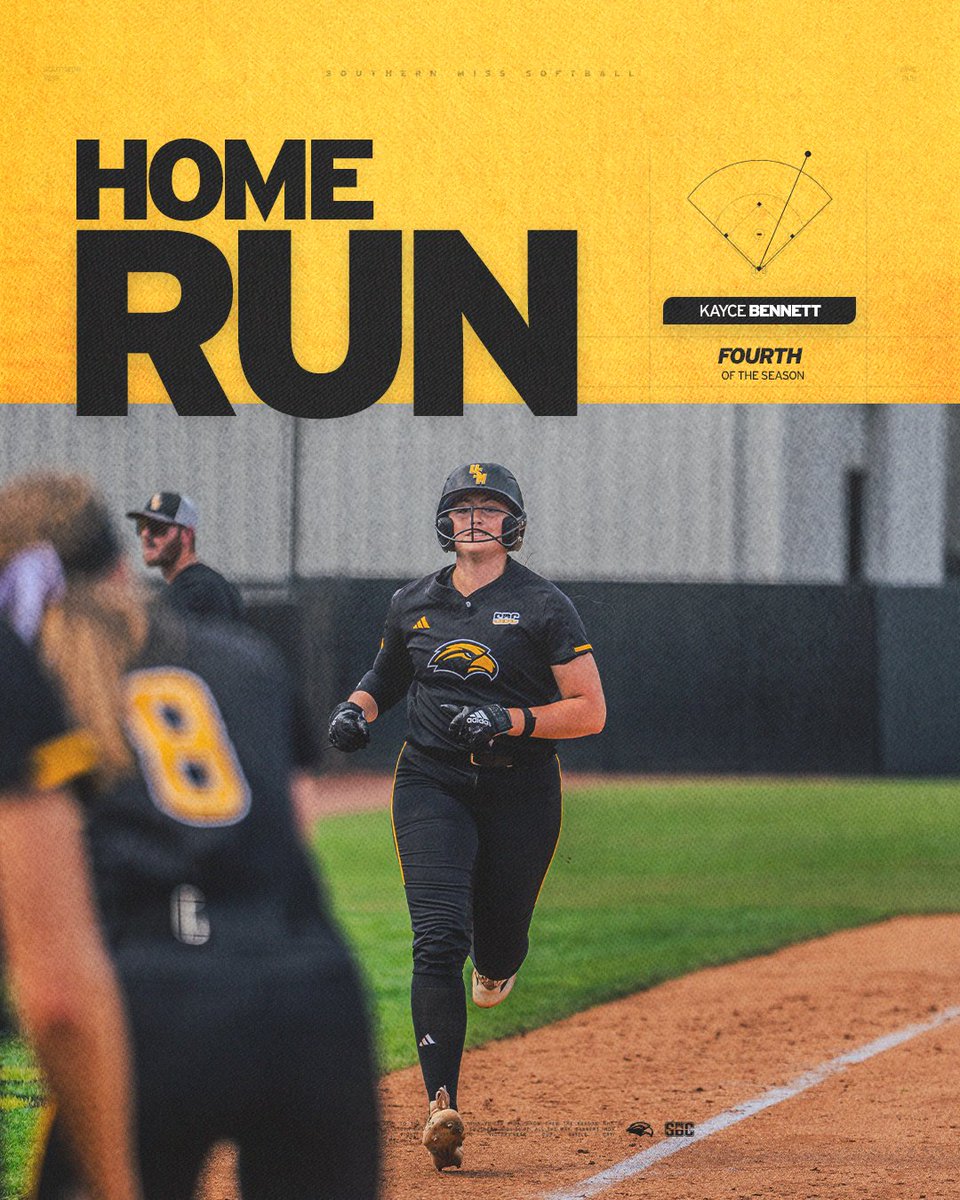 SouthernMissSB's tweet image. The yard isn't keeping that one‼️🤩

Kayce Bennett ties the game with her fourth homer of the season.

#SMTTT | #LockedIn