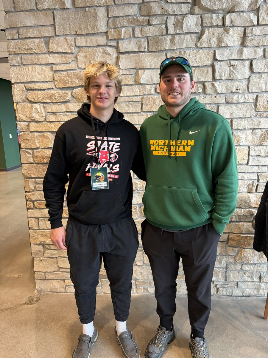 LoganCrowley26's tweet photo. Thank you @FBCoachGarcia and @iTaylerStanley3 for the awesome junior day visit @NMU_Football. I had a great time learning about the culture and program. I’m glad I got to experience it with my teammates @Nolan_Hanson8 and @LongrieZach. Looking forward to staying in touch. 
 
@CoachHarris28 @ArrowheadFB @MoPete612 @KyyBurlingame @MJ_NFLDraft @NMUCoachJanus @CoachBoom26