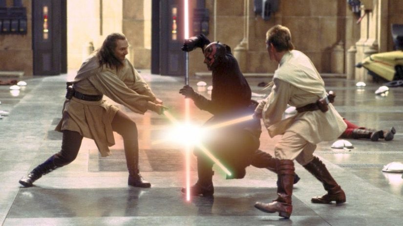 KalReid's tweet photo. In the midst of Maul: Shadow Lord and with Mandalorian and Grogu coming up, sat down to watch Phantom Menace (for who knows how many times). For as much of this movie that just isn’t that good, Duel of the Fates makes up for all of it and then some. #StarWars #StarWarsGeek https://t.co/dkAwpAgs31