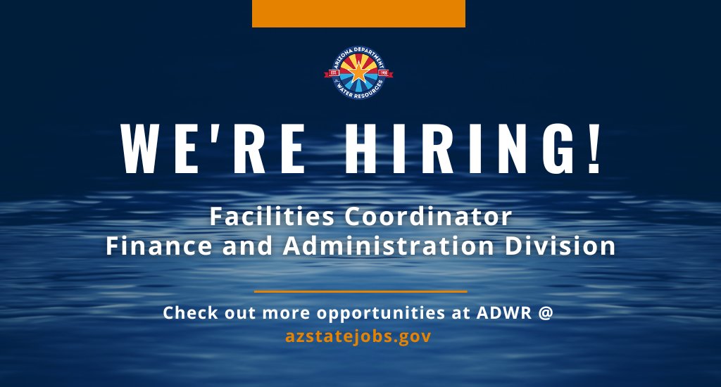 azwater's tweet image. Our Finance and Administration Division is seeking to hire a coordinator to manage a variety of operational functions within the Department! If interested #ApplyNow @ ow.ly/RJNq50YPsJn