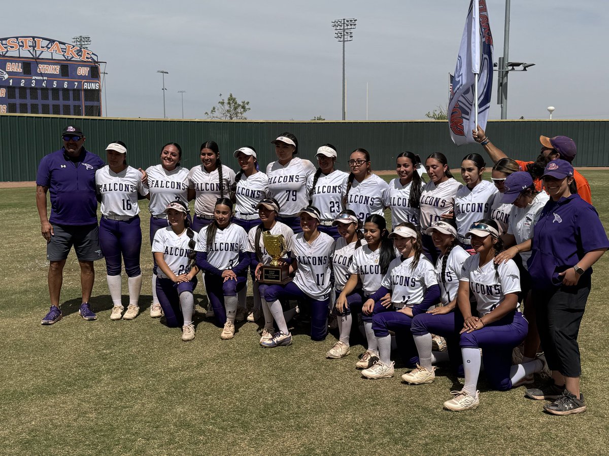 Eastlake_HS's tweet image. Congratulations to Coach Corbett and the Falcon softball team for defeating Odessa Permian in the 3rd game of a 3 game series in 1-6A Bi-District playoffs.  Way to go Falcons.  Final 15-5 #FTF #TeamSISD