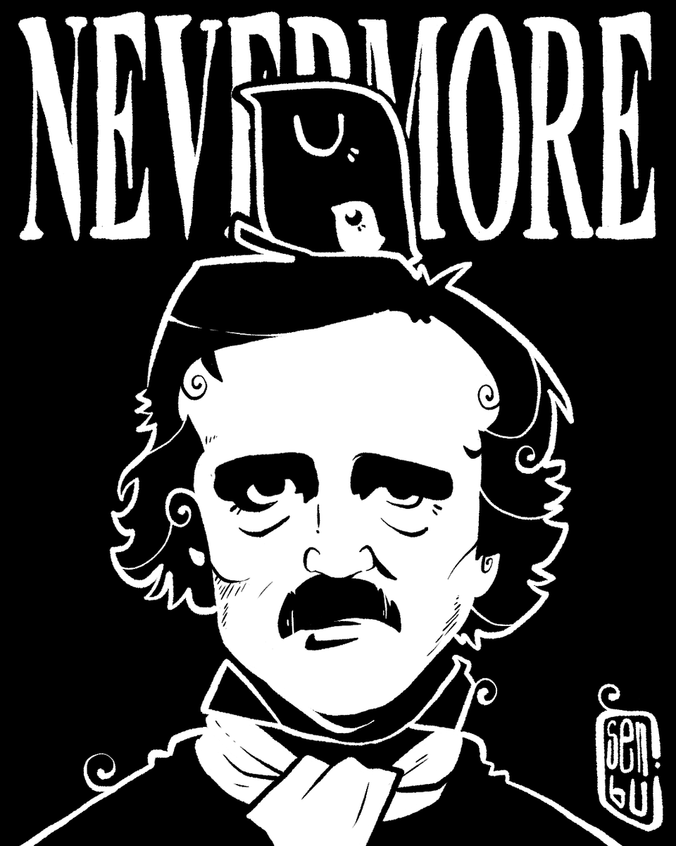 senbonzakurart's tweet image. Quoth the raven, Nem a pau
.
.
#poe #theraven #clipstudiopaint