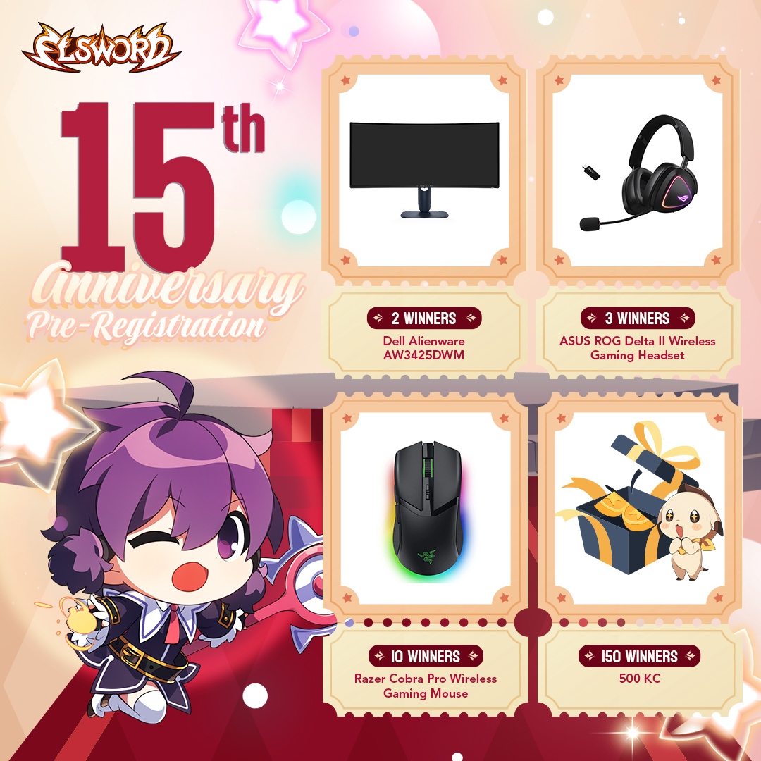 Elsword's tweet image. Have you pre-registered?
If your answer is ‘Yes’, then great job!
If your answer is ‘No’, then GET TO IT!

#Elsword #15th #Anniversary