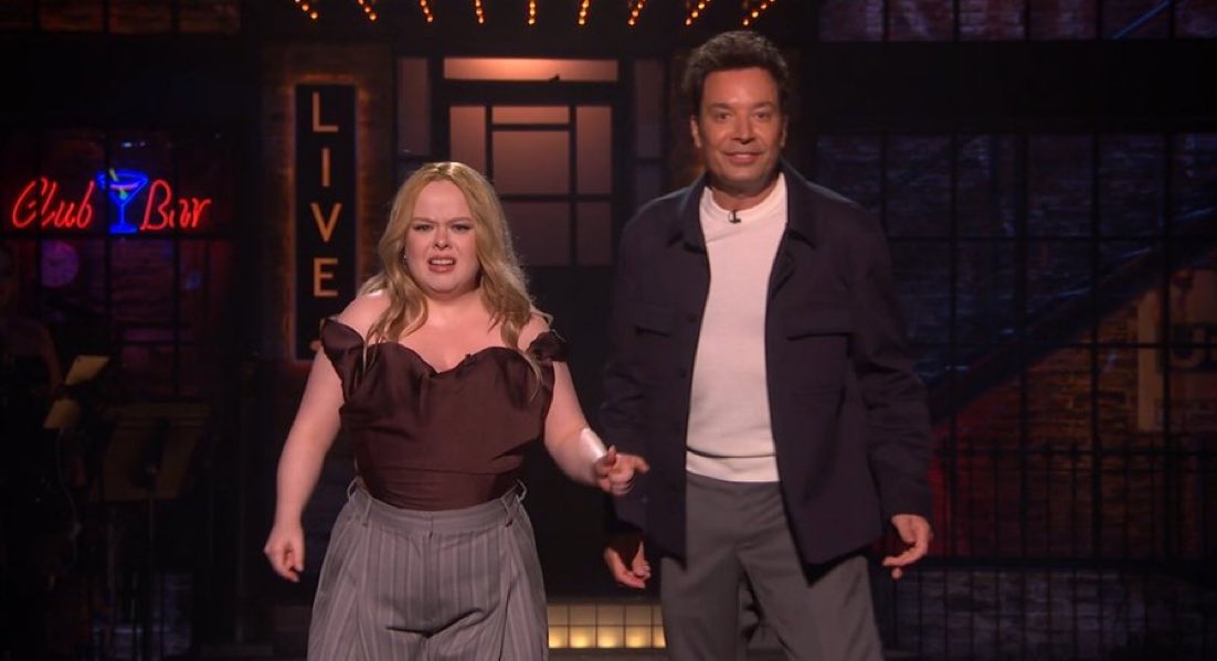 superTV247's tweet image. Jimmy Fallon made an appearance on #SNLUK during Nicola Coughlan’s opening monologue