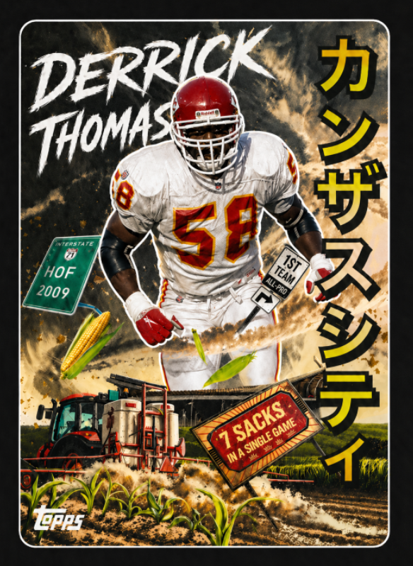 cardcreator5001's tweet photo. So Derrick Thomas is my favorite player and I am so happy to see they made a Kaiju of him!

Just kidding I had to make it myself. https://t.co/jXikpW8tSV