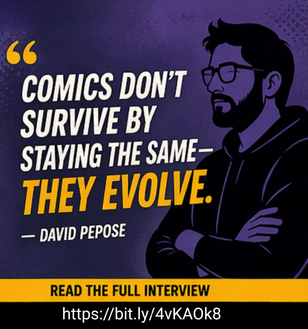 Thegeektwins's tweet image. 💬 “Comics don’t survive by staying the same—they evolve.”

David Pepose on the future of storytelling.

Read more 👇
bit.ly/4vKAOk8

#Comics #WritingCommunity