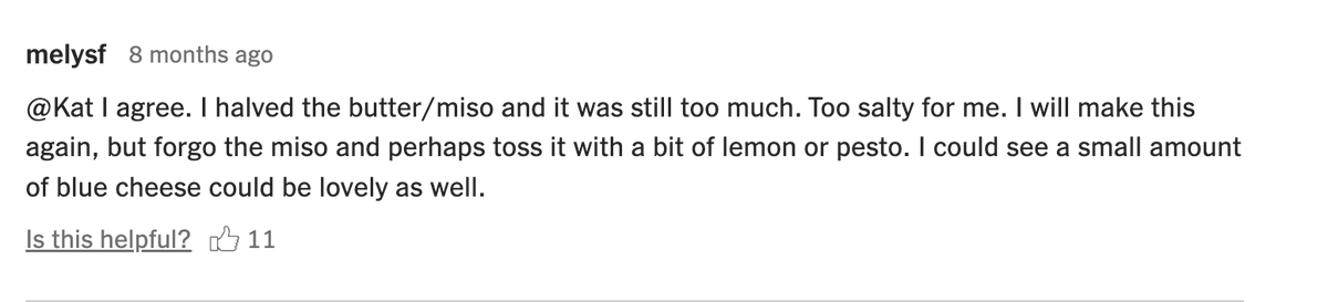 AnnB03's tweet photo. Recipe comments are a trip. https://t.co/1aHyonRW7p
