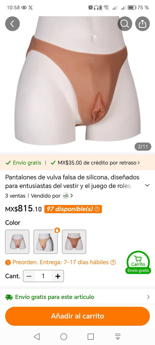 VicFra4's tweet photo. @ezequielquin13 De hecho si existen calzones que dan ese efecto y la vagina es funcional o sea se puede penetrar, no es solo de adorno https://t.co/dYDibIDjmt