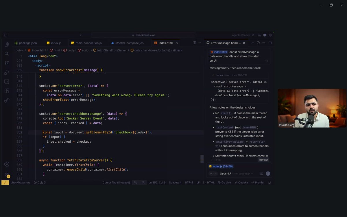 Aryan_Raj9060's tweet image. Today’s CahiCode cohort was all about ⚡
WebSockets + Redis + Rate Limiting
Learned how real-time communication works, how Redis boosts performance, and why rate limiting is essential for API security &amp;amp; scalability.

#WebDev #Backend #Redis #WebSockets