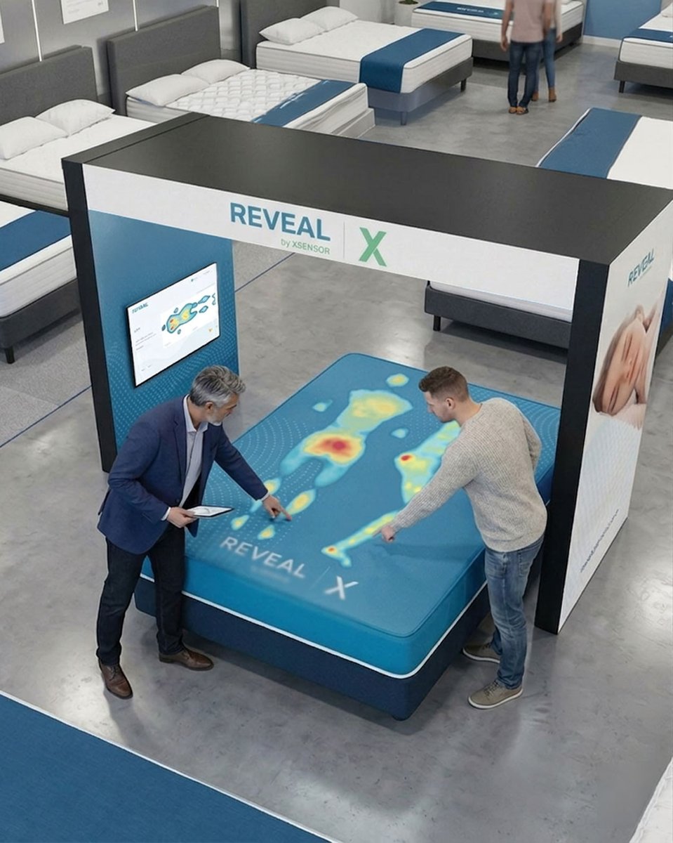 REVEALsleep's tweet image. Immersive and elegant 🛏️

The Arch Kiosk measures couples and creates a full visual experience for customers.

#RetailInnovation #CustomerConfidence #REVEALsystem