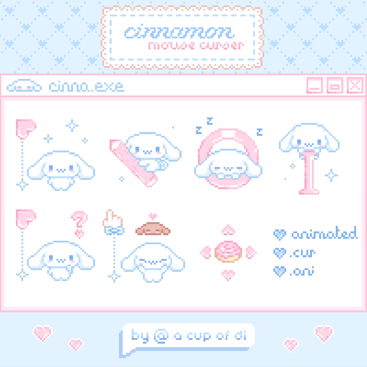 acupofdi's tweet photo. Cinnamon Mouse Cursor Set - now available!
Buy on my
ko-fi β
https://t.co/Xxs3P1NYaO
etsy β
https://t.co/5PgkexQ30M
#cute #custommouse #cursorpack for Windows https://t.co/BuflFp6K42