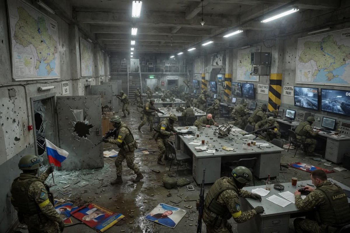 RT by @mikenov: A Ukrainian Armed Forces assault group stormed a heavily fortified underground Russian command post. It was one of the key headquarters in this sector — deeply buried, well-protected, and equipped with full life-support systems. When our soldiers descended and switched on their… pic.