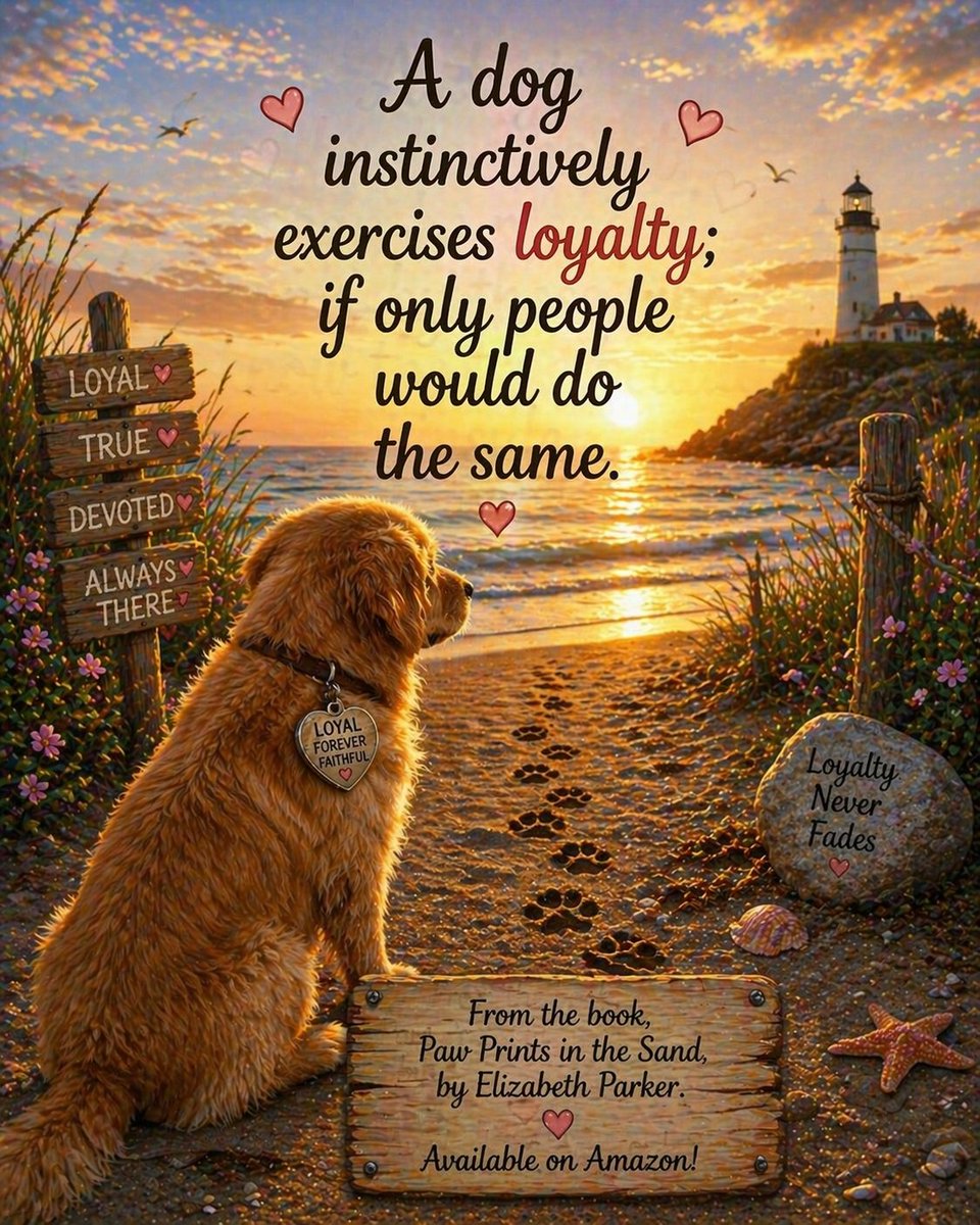 golden_books's tweet image. 𝙁𝙪𝙣𝙣𝙮 𝙬𝙝𝙖𝙩 𝙬𝙚 𝙘𝙖𝙣 𝙡𝙚𝙖𝙧𝙣 𝙛𝙧𝙤𝙢 𝙩𝙝𝙚 𝙤𝙣𝙚𝙨 𝙬𝙝𝙤 𝙙𝙤𝙣’𝙩 𝙨𝙥𝙚𝙖𝙠…

"A dog instinctively exercises loyatly; if only people would do the same."

From the first book of the series,Paw Prints in the Sand by Elizabeth Parker
#DogWisdom #Loyalty