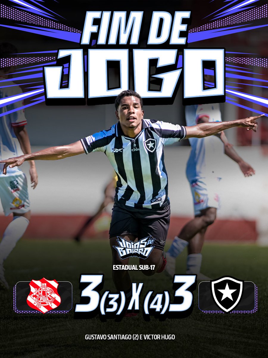 INVICTOS! 🤩

Fora de casa, as #JoiasDoBairro venceram o Bangu pelo Campeonato Estadual Sub-17. Após empatarem por 3 a 3, o Glorioso venceu nas penalidades por 4 a 3 e conquistou o ponto extra, mantendo a invisibilidade no torneio. BORA, FOGÃO! 🔥

📸 Wanderson Gomes