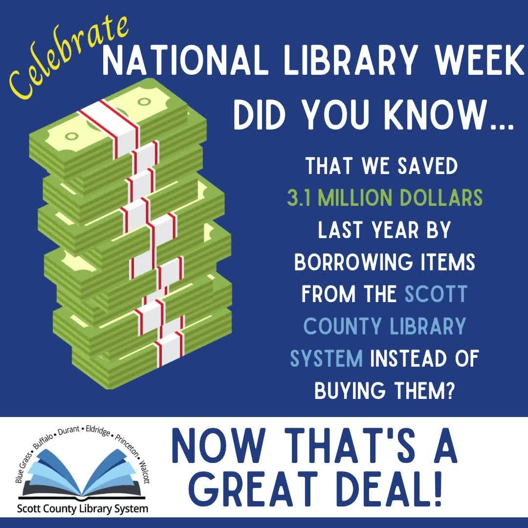 🌟💰 Big shoutout to our SCLS community! Last year, you saved $3.1 million by borrowing instead of buying! Every checkout counts, and we appreciate your support! Keep it up! 📖❤️