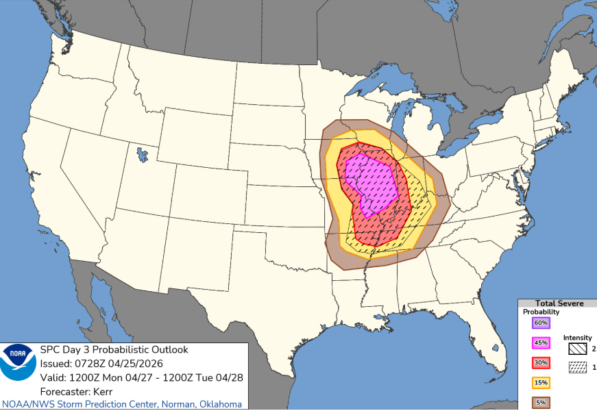 The SPC day 3 outlook afternoon update comes out in a little over 2 ...