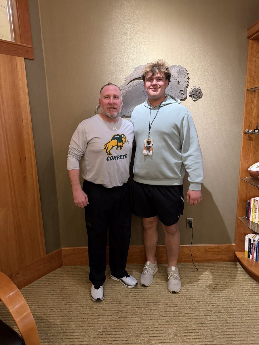 BryceVigness's tweet photo. Had an amazing day @NDSUfootball yesterday! Thank you for all the hospitality!! 

@CoachTimNDSU @FBCoachLarson @CoachChewy80 @CoachLucasNDSU @MisterLilly

@PapioLavistaFB @YoteQB16 @DanMcLa58054605 https://t.co/xmSY3OHdme