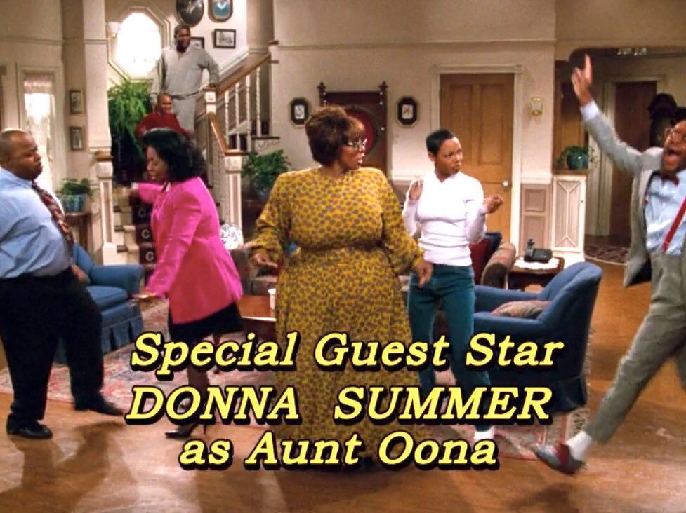 landofthe80s's tweet image. On this date in 1997, Donna Summer guest-starred on an episode of “Family Matters” #90s