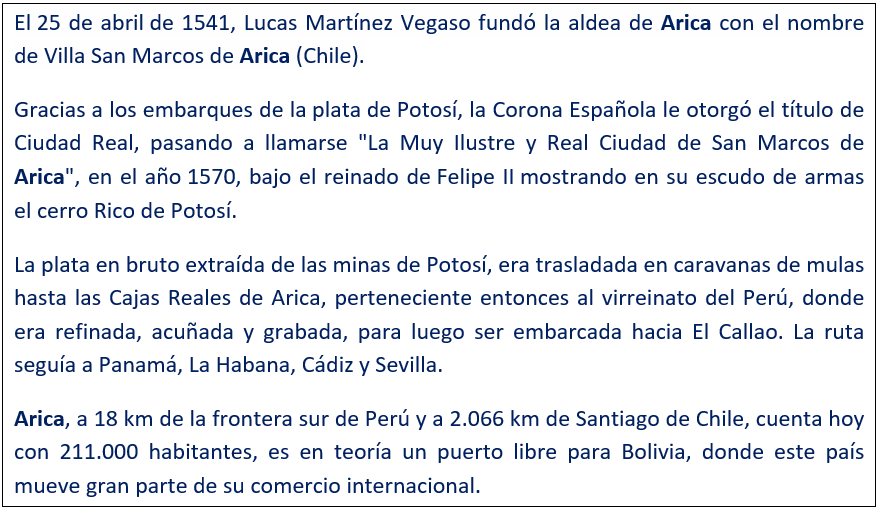 javierleoncio49's tweet image. El 25 de abril de 1541, hoy hace 485 años, Lucas Martínez Vegaso fundó la aldea de Arica con el nombre de Villa San Marcos de Arica (Chile) @MuniArica,@arica_es_bacan,@gobarica,@HistoriaBolivia,@fotohistoriacl,@EmbEspanaChile,@EmbaChileEspana,@EmbajadaEspLPaz,#Arica,#Chile
