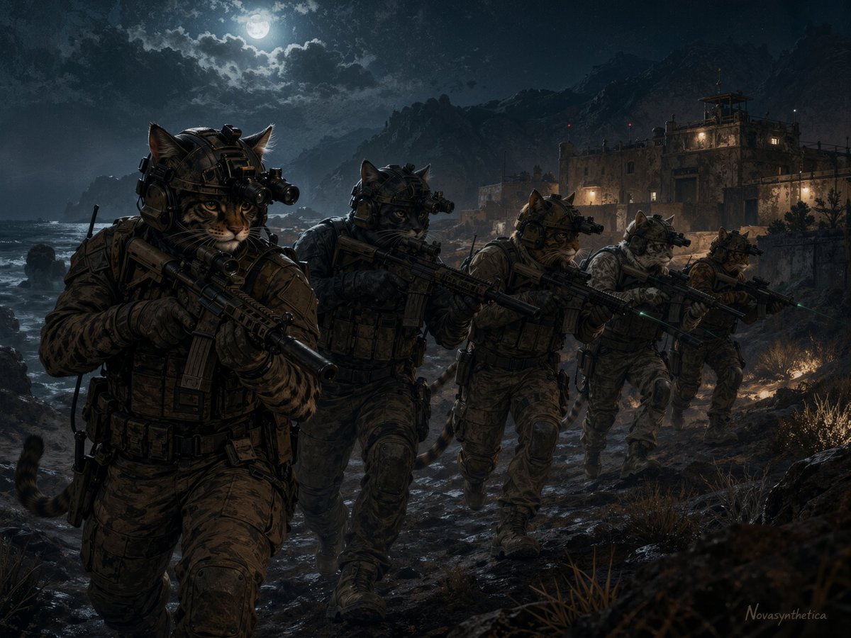 BriFelk's tweet image. It's Caturday. Every one went cute already, so....Here are the Navy Seal Tabaxi. 😅
#AIart #Military