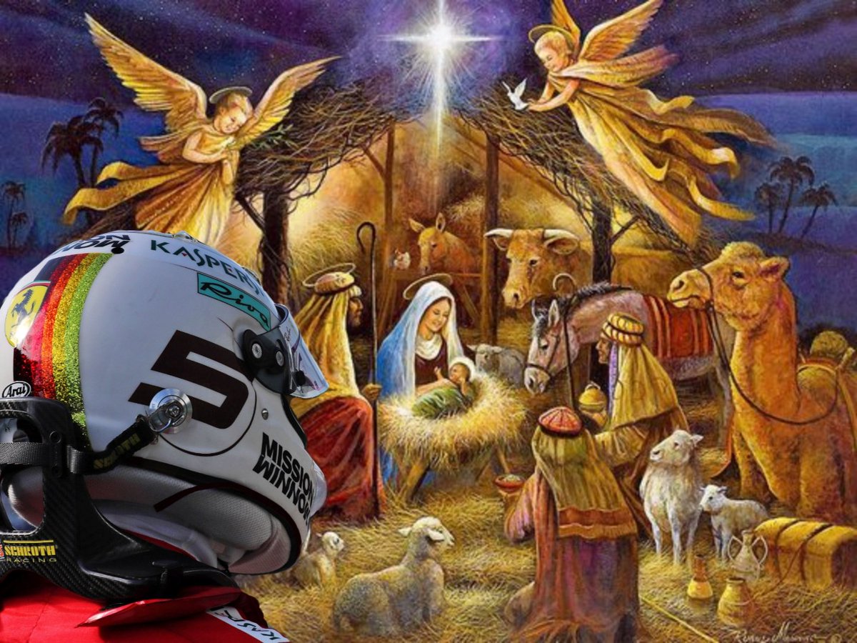 Sebastian Vettel overlooking the Birth of Christ (6-4 BCE)