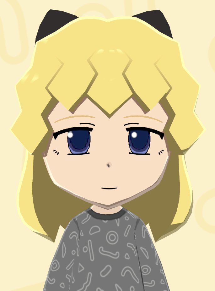 Im_Azuri's tweet photo. It's unfortunate that painting isn't super viable for expressions. I tried the closed eyes trick but it still looks odd to me when she blinks and I know other expressions that miis commonly do will look bad.

Well, that said. Lilly from Katawa Shoujo. https://t.co/E9xgGy7BOG