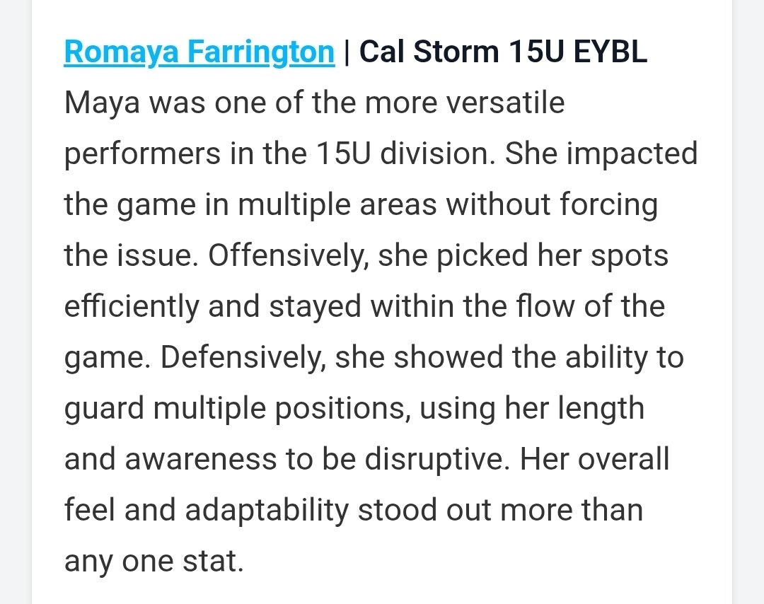romayaf6's tweet photo. Thank you @CedricCobb_ 🔥🔥

@NikeGirlsEYBL @nikebasketball @JLEnterprises @lucasrrdn @Hamilton_High @HamiltonHoops @PGHArizona @ELITEisEARNED https://t.co/N9iI259Z62