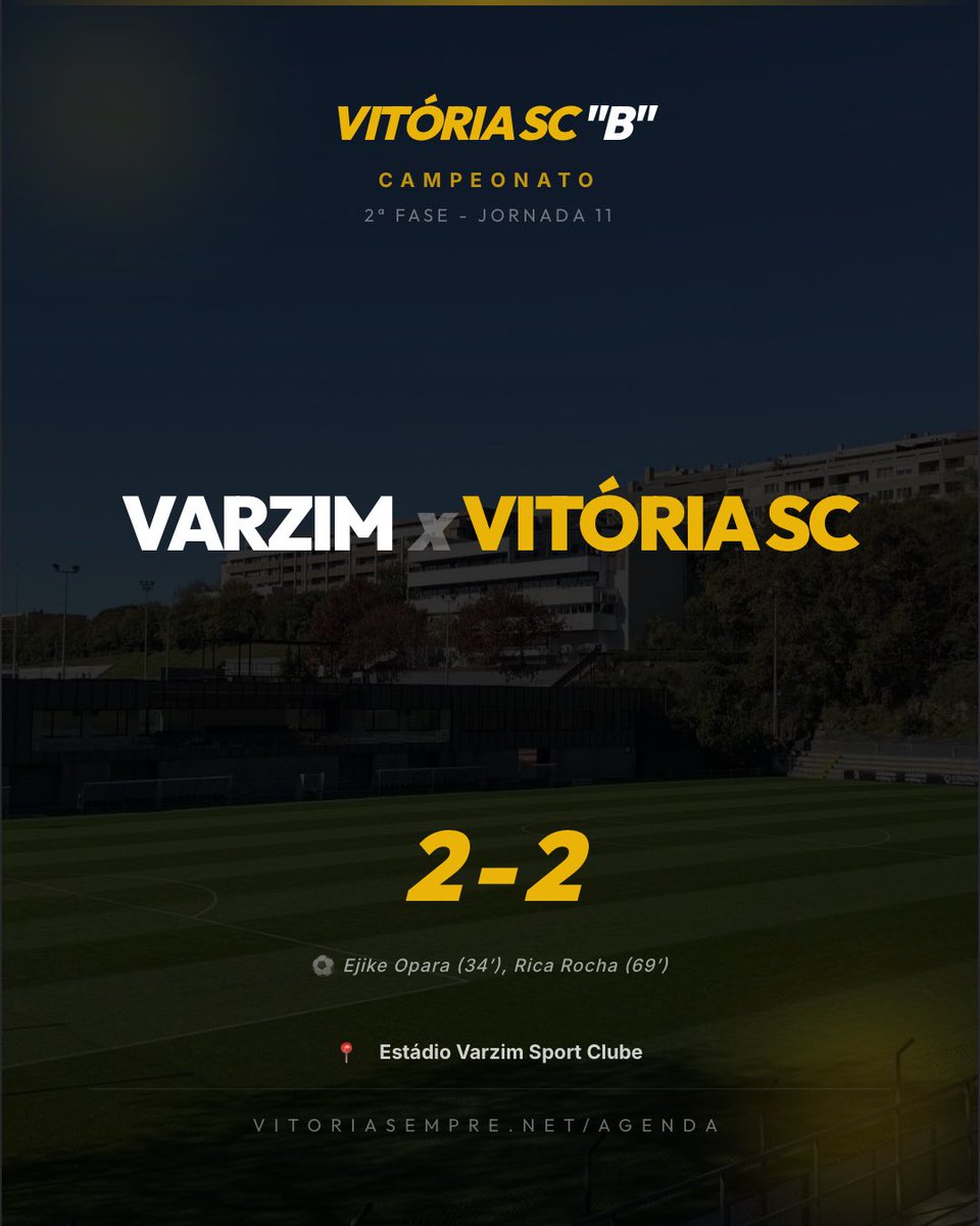 ⚽️ A perder Vitória ainda conseguiu a reviravolta, quando já estava com menos 1. Mas não conseguiu segurar os 3 pontos.