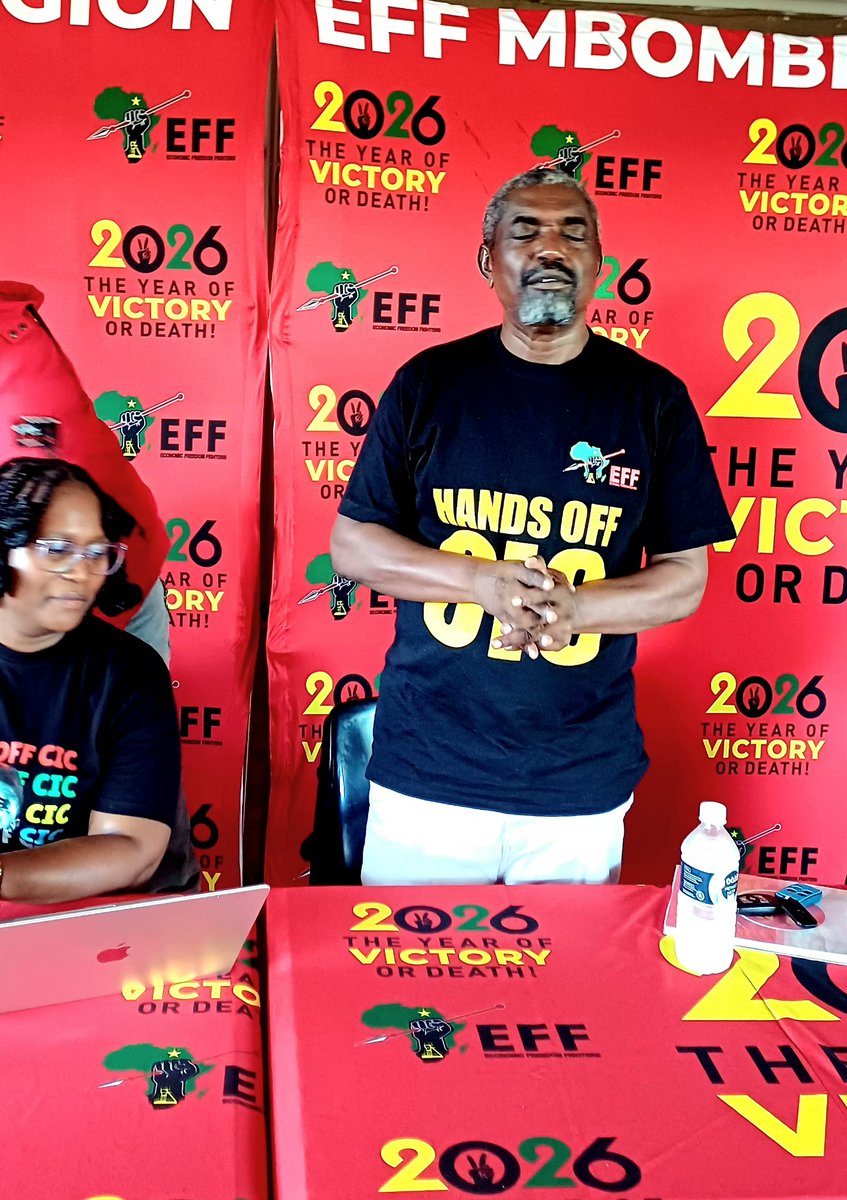 CharmersM's tweet image. @EFF_Mbombela
♦️ICYMI♦️
EFF Deputy President Godrich Gardee arrives at the Ground Forces Forum held at Thekwane South Community Hall in Mbombela Zone A and B

#RegisterToVoteEFF In The 2026 Local Government Elections On The Follow link: registertovoteeff.org.za