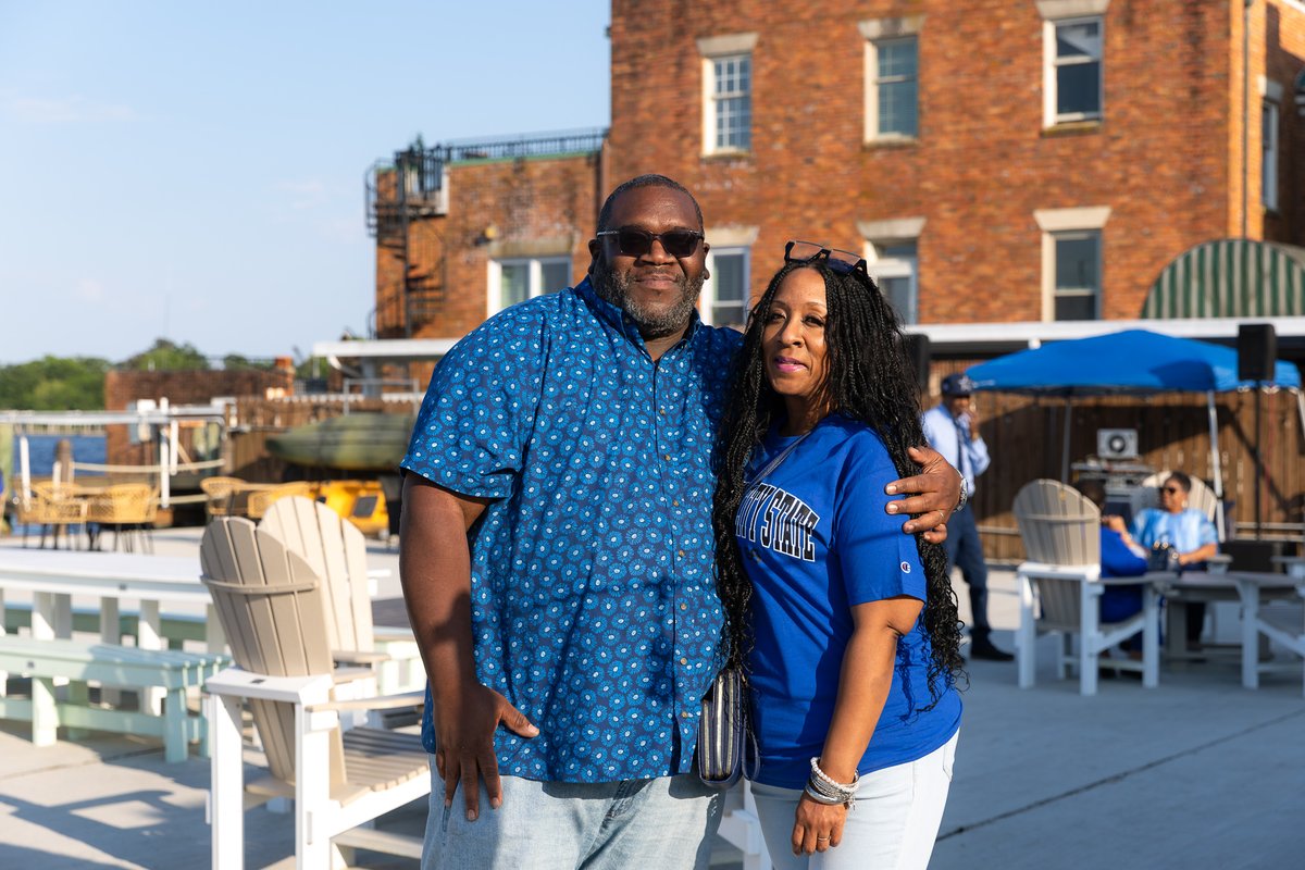 ECSU's tweet photo. Hosted by proud alumnus and Mayor Kirk Rivers alongside ECSU National Alumni Association President Capt. Anthony Swain, ECSU came together in true Viking spirit for a special Community &amp; Alumni Celebration honoring the installation of Chancellor S. Keith Hargrove. 💙 https://t.co/8L22BFcckK