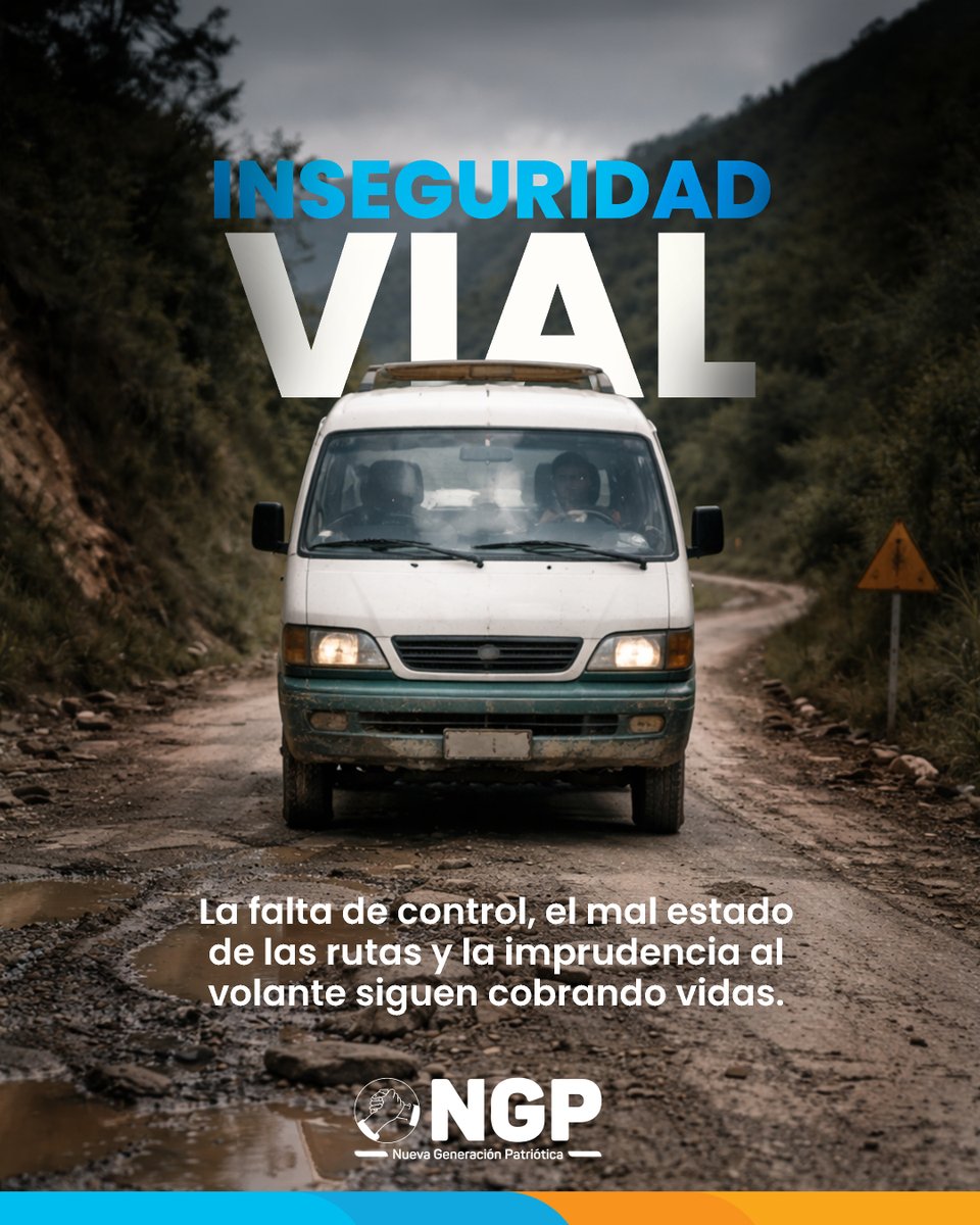 NGP_Bol's tweet photo. Cada día salimos sin saber si volveremos. No es casualidad: falta control y rutas seguras. La inseguridad vial cuesta vidas y debe cambiar. #Bolivia #SeguridadVial #RealidadNacional #NGP #Cambio https://t.co/9gtW8w9zza