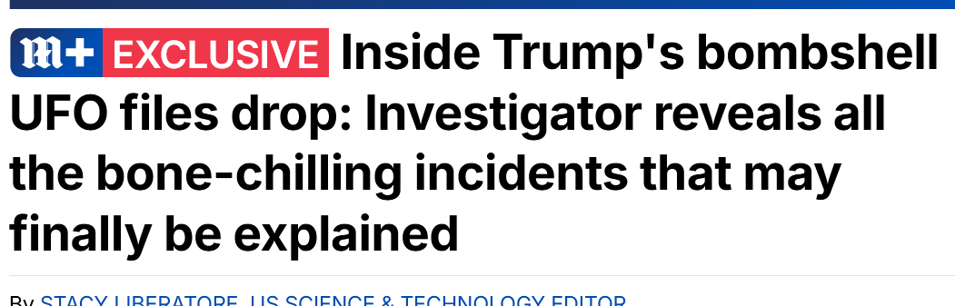 wow36932525's tweet image. #UFOx #UFOtwitter #UAP #NHI

Inside Trump's bombshell UFO files drop: Investigator reveals all the bone-chilling incidents that may finally be explained

"Golembeske suggested the release could include confirmation of certain events, such as the infamous Roswell crash, the 'Tic