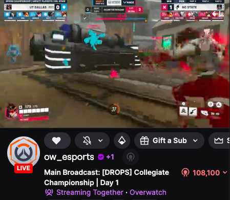 CollegeENews's tweet photo. 100K LIVE VIEWERS FOR COLLEGIATE OVERWATCH HERE AT THE @NACEsports GRAND FINALS!

... and it's only groups today 👀

are you tuned in? ⬇️ https://t.co/SvxGx2JXn0