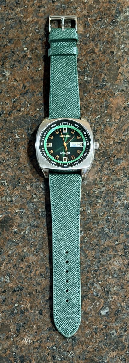 aManoftheMeeple's tweet image. Put a new strap on my @seikowatches SNKM97. Thanks to @strapsco for the incredible selection and prices. StrapsCo is the best place to get your watch straps and bracelets. #StrapsCo #watches #wristwatch #seiko