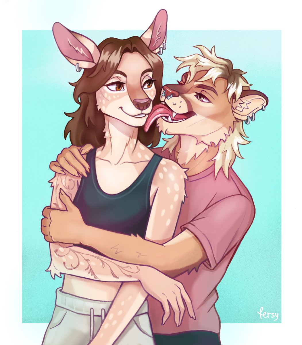 fersycougart's tweet image. me and my girlfriend 🩵

#furry #furryart #anthro