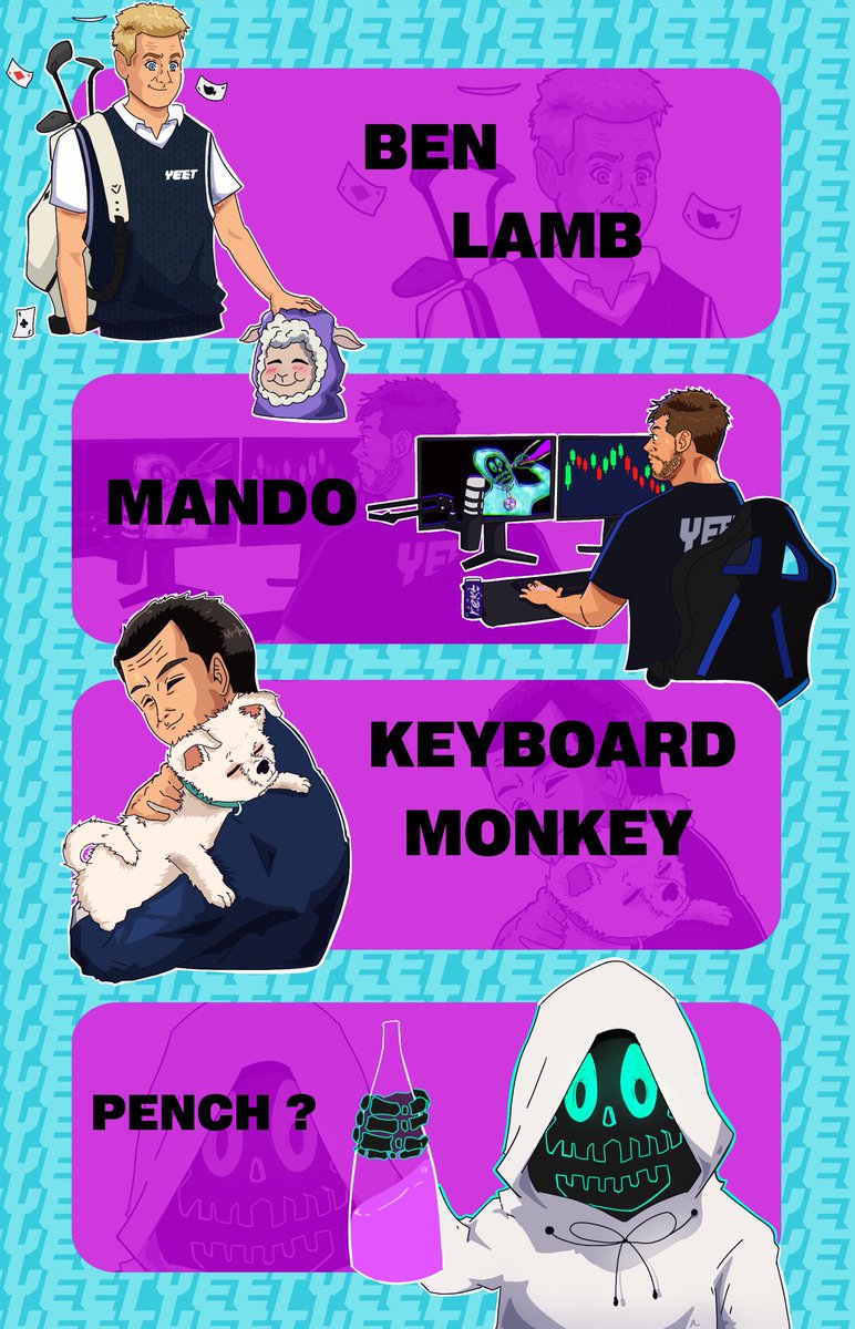 ART Quest on discord- Yeet edition. 

Quest was create an art featuring Yeet founders or admins. Could’ve added the amazing admins that work tirelessly to keep the yeet vibes going but there was no much time to pull that off. 

This is my entry, captured the amazing co-founders.