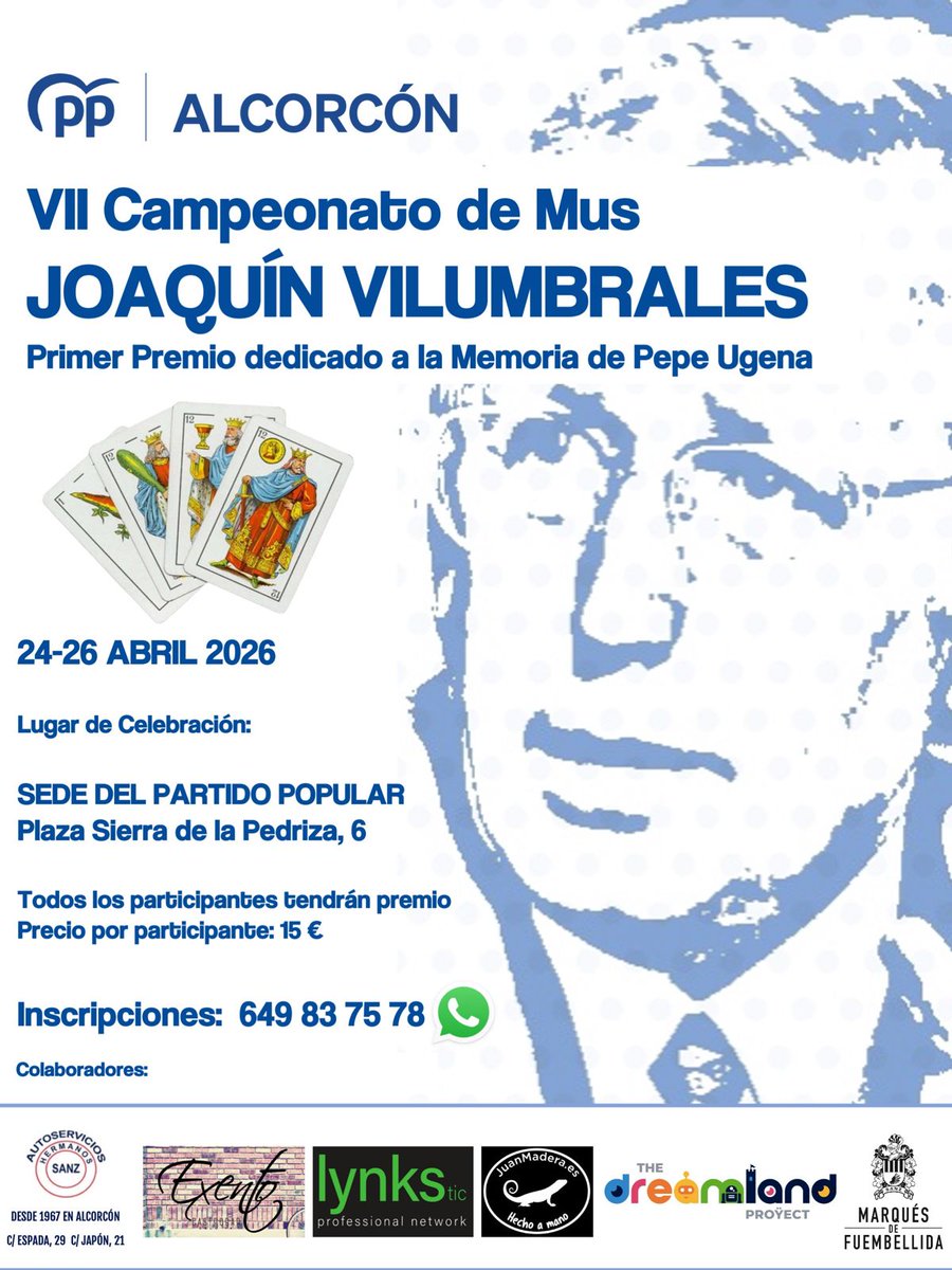 Muchas gracias a todos los participantes y colaboradores por haber hecho posible este  "VII Campeonato de Mus Joaquín Vilumbrales" y enhorabuena a la pareja ganadora del premio "Pepe Ugena"