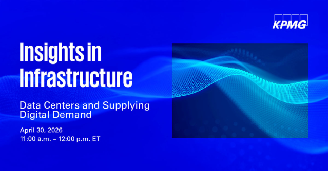 JoeBailitz's tweet image. Register for the KPMG Insights in Infrastructure webcast focusing on data centers and supplying digital demand on Thursday, April 30 to see how capital, power, land, and policy are shaping the industry. #DataCenters #Infrastructure #Energy #Power #AI bit.ly/4d3qGLY