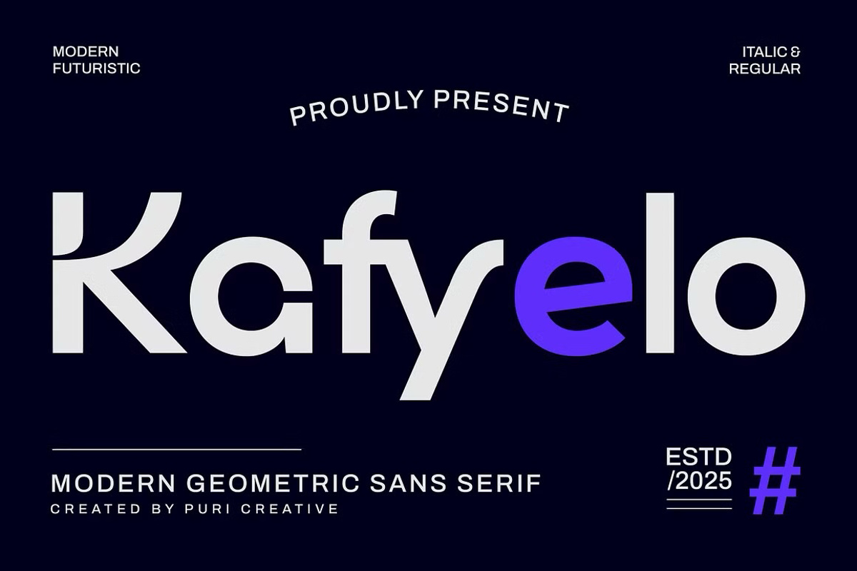 FontSpace's tweet image. Kafyelo by puricreative fontspace.com/kafyelo-font-f… #font #typography #graphicdesign