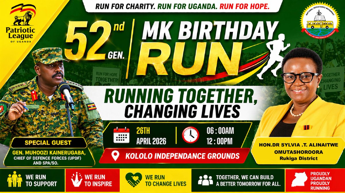 dr_sylvia's tweet image. Run for #charity, run for #hope let’s come together to support the less privileged in our communities. Thank you, Gen. @mkainerugaba, for championing volunteerism and reminding us that even small acts of kindness can create real change. Together, we can lift others up and bring