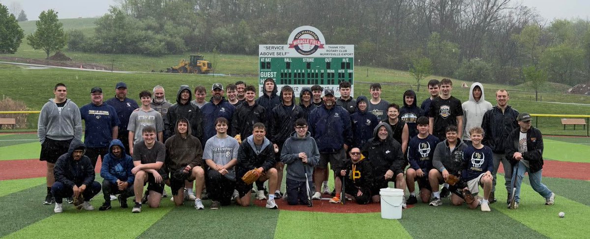 CoachJohnson67's tweet photo. A BIG thank you to our coaches, players, and parents who braved the rain today to help the Miracle League prepare their field and facilities for opening day! Your hard work paid off-we got everything done in record time! @_FR_Football @FRSDPanthers https://t.co/CctEK3CYGW