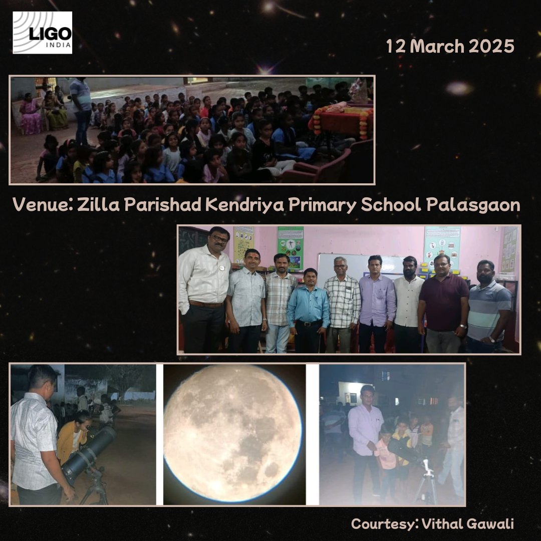 LIGOIndia's tweet image. Ever since, these clubs have been organising stargazing events at the rural Zilla Parishad (district) schools.  Here are some photographs and astrophoto images captured during these events! 🌖🌠
#astronomy #ruraloutreach #stargazing #astrophotography