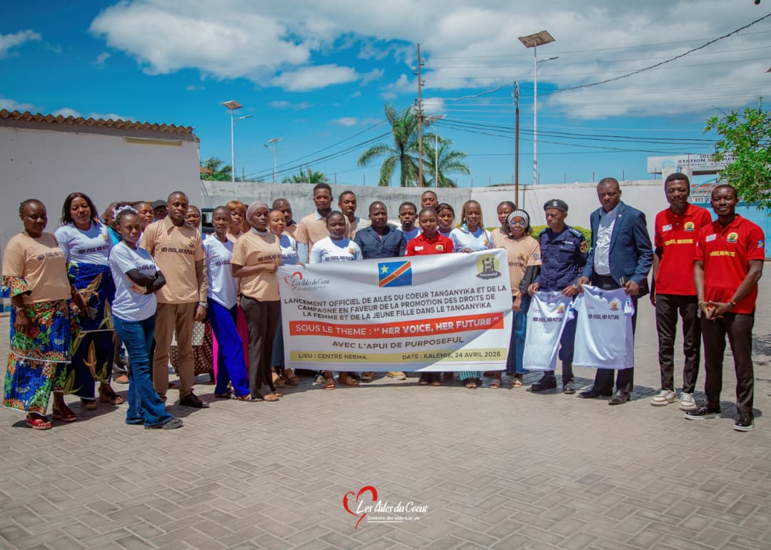 ailesducoeur1's tweet photo. A Kalemie📍, @ailesducoeur1 #Tanganyika a lancé ce vendredi 24 avril 2026,avec l'appui financier de #Purposeful ,une campagne📢 dédiée à la promotion des droits✅ des femmes et de la jeune fille en présence des autorités, #ONG locales et de la société civile. #PouvoirFemmes https://t.co/N6umB1nNqA