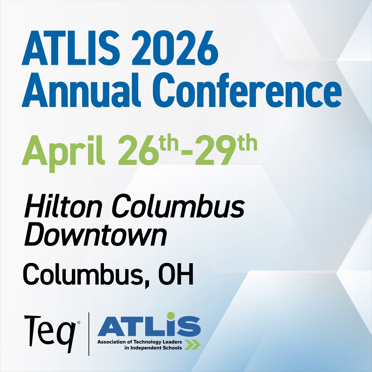 OTIS4educators's tweet image. Next stop: Ohio! Teq’s going to Hilton Columbus Downtown in Columbus, OH from April 26th-29th for the ATLIS Conference. Demo edtech, grab merch, or say hello to the team! Learn more: hubs.ly/Q04d4lfM0 @TheATLIS #ATLIS #event #edchat #teq