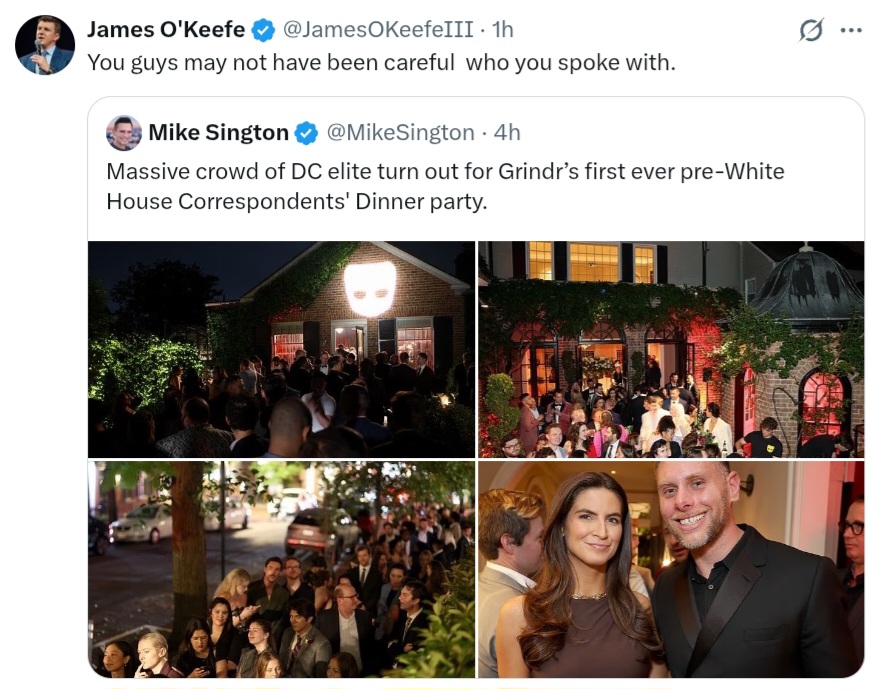 justspaceonline's tweet photo. @TwinkTheory TWINK THEORY: "Imagine the country actually falls into some sort of fascist state but its the Grindr logo that rises to the top of every flag pole. DC is gayer under the republicans than it ever was during the Obama years.. Dying" haha

#blackmail #veritas
https://t.co/fsLnwdE2WQ https://t.co/kDP7MUb5qw