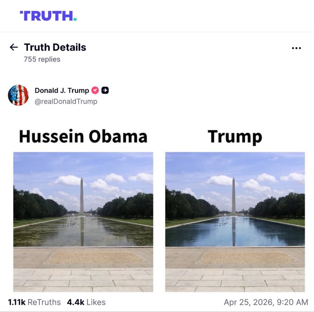 Weird that those clouds and ducks haven't budged in a decade.
<a href="/PressSec/">Karoline Leavitt</a>