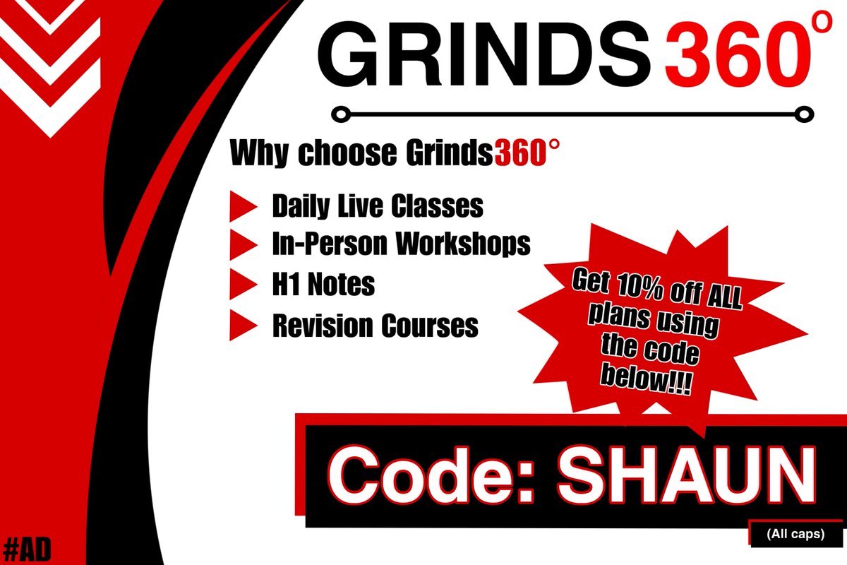 Shauns_Aviation's tweet image. 🚨 Last week to get Grinds 🚨

The cutoff for 2026 6th years and 3rd years joining Grinds360 is THIS Friday the 1st if May

You can Use code SHAUN for €200 / 10% off of select Grinds360 plans

Get it while you can!
Grinds360.ie

#AD | #School #LeavingCert #JuniorCert