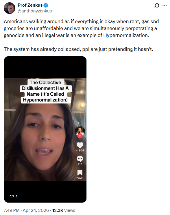 White leftist bros think "the system has already collapsed" in between latte sips because they've never actually lived in a society that has collapsed.