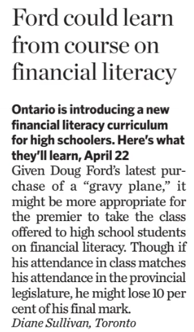 radiogirl985's tweet image. #ONpoli #DougFord @fordnation @PaulCalandra #education #school #students #financial #literacy 
✈️💵🧑‍🎓
